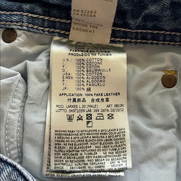 Diesel Industry Larkee Regular Straight Size 29 x 30 - Picture 11 of 16